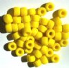 50 6x9mm Opaque Yellow Glass Crow Beads